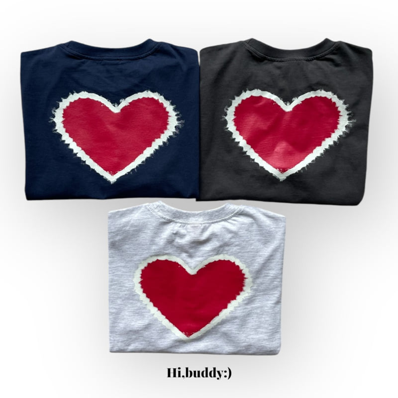 Hi buddy - Korean Children Fashion - #childrensboutique - Heart Tee