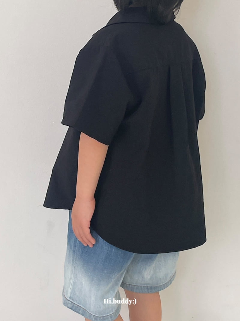 Hi buddy - Korean Children Fashion - #kidsshorts - Black Shirt - 12