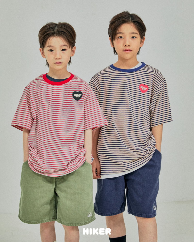 Hiker - Korean Children Fashion - #childofig - Heart Whip Stripe Tee - 8