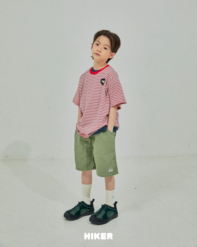 Hiker - Korean Children Fashion - #childrensboutique - Heart Whip Stripe Tee - 10