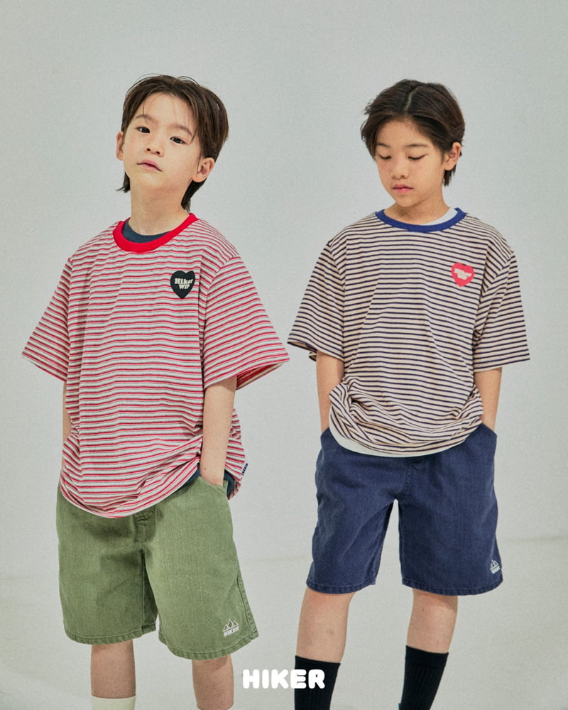 Hiker - Korean Children Fashion - #discoveringself - Heart Whip Stripe Tee - 12