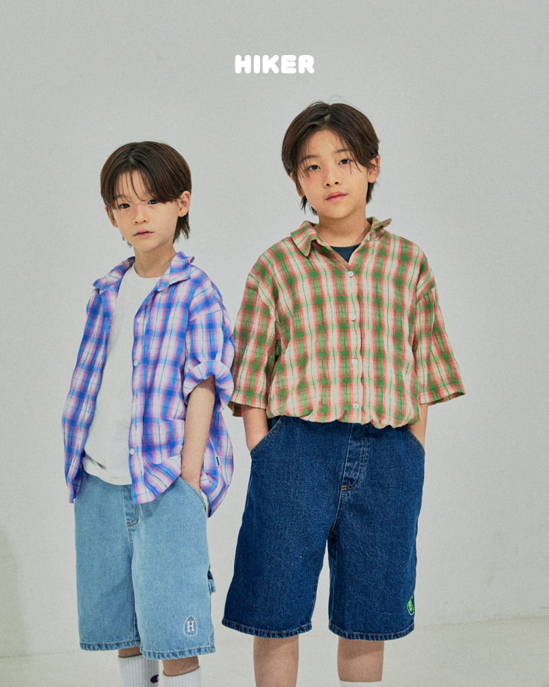 Hiker - Korean Children Fashion - #kidsshorts - Achacha Check Shirt - 10