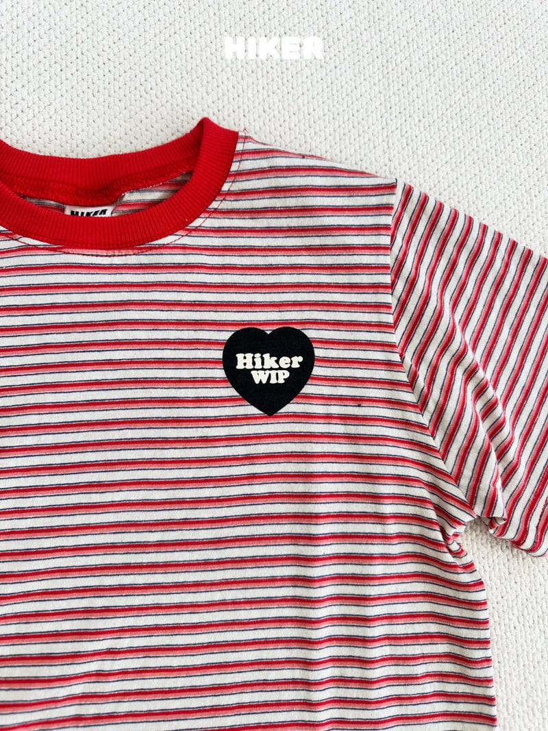 Hiker - Korean Children Fashion - #magicofchildhood - Heart Whip Stripe Tee - 5