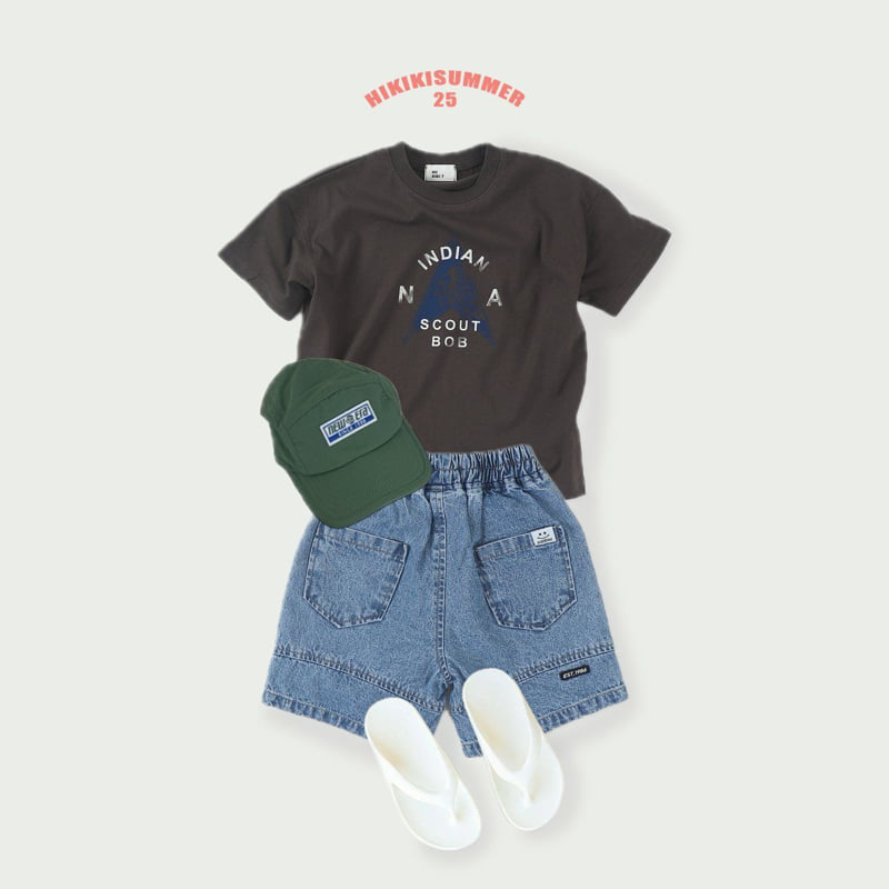 Hikiki - Korean Children Fashion - #kidzfashiontrend - Label Shorts Jeans - 3