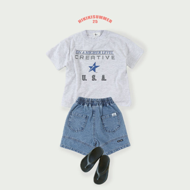 Hikiki - Korean Children Fashion - #todddlerfashion - Label Shorts Jeans - 9