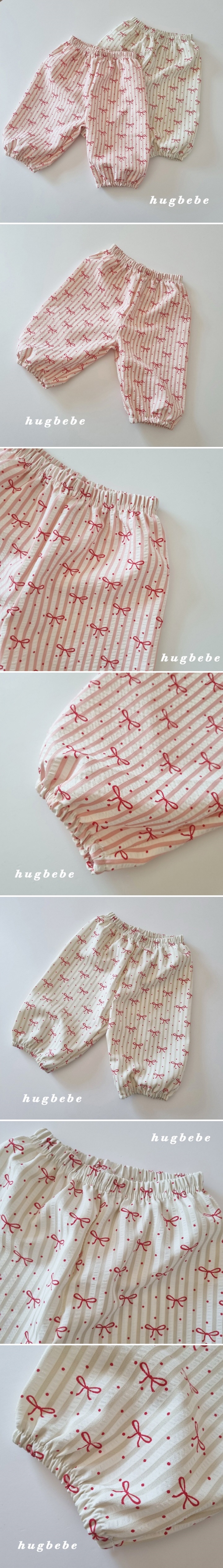 Hug Bebe - Korean Baby Fashion - #babygirlfashion - Ribbon Stripe Pants