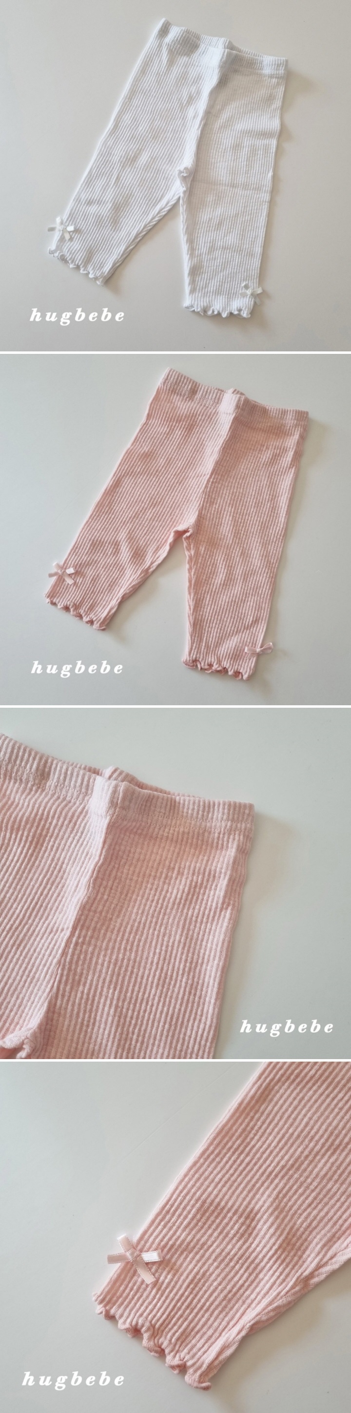 Hug Bebe - Korean Children Fashion - #minifashionista - Small Ribbon Rib Summer Leggings