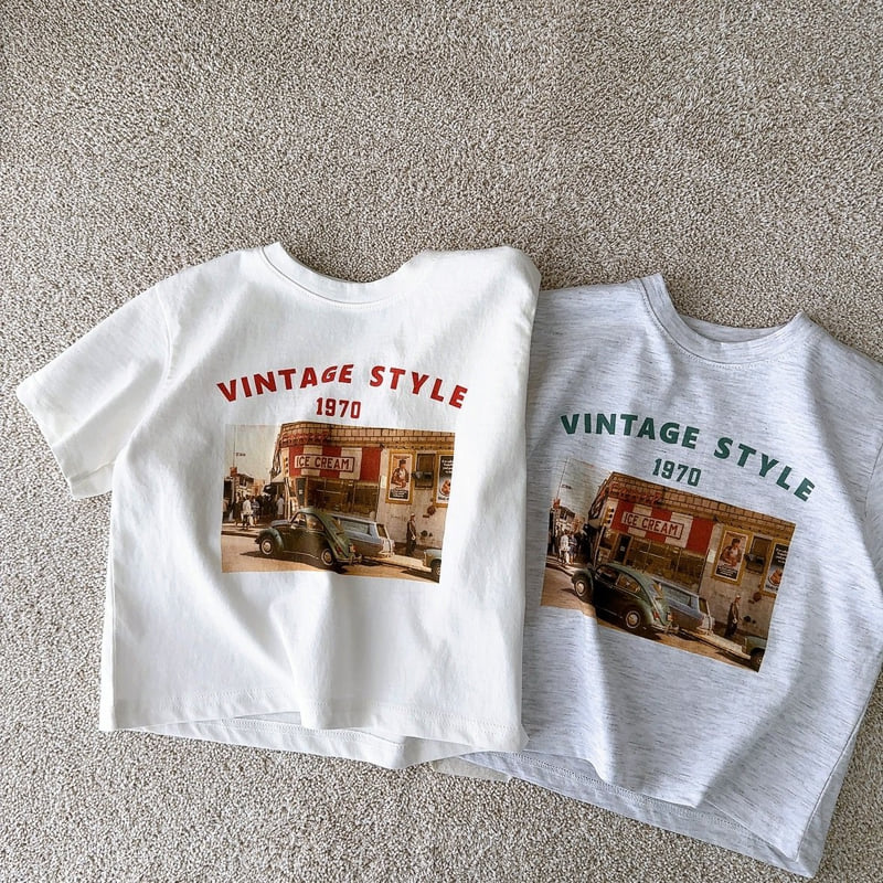 J-Room - Korean Children Fashion - #childofig - Vintage Print Tee - 2