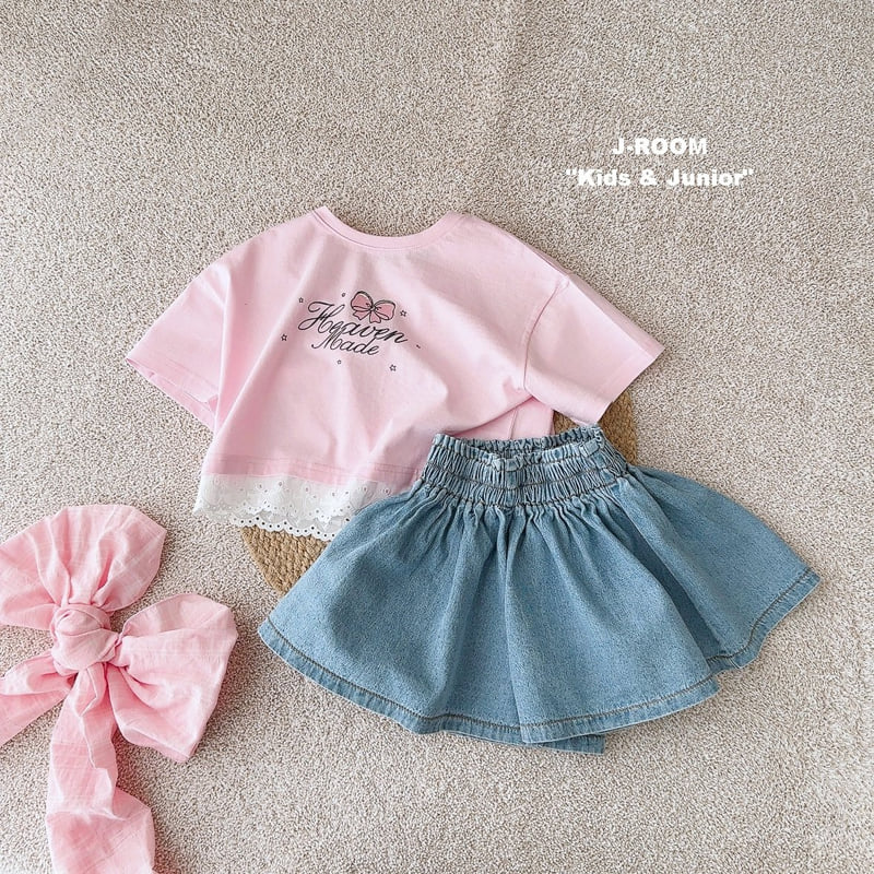 J-Room - Korean Children Fashion - #childofig - Denim Pleated Skirt Shorts - 6