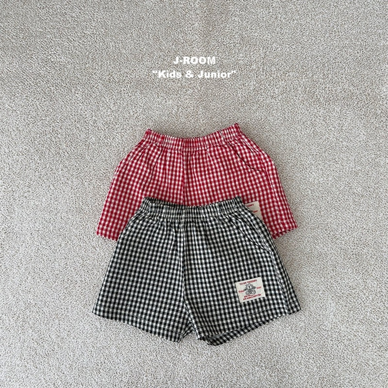 J-Room - Korean Children Fashion - #childrensboutique - Cotton Check Shorts - 2