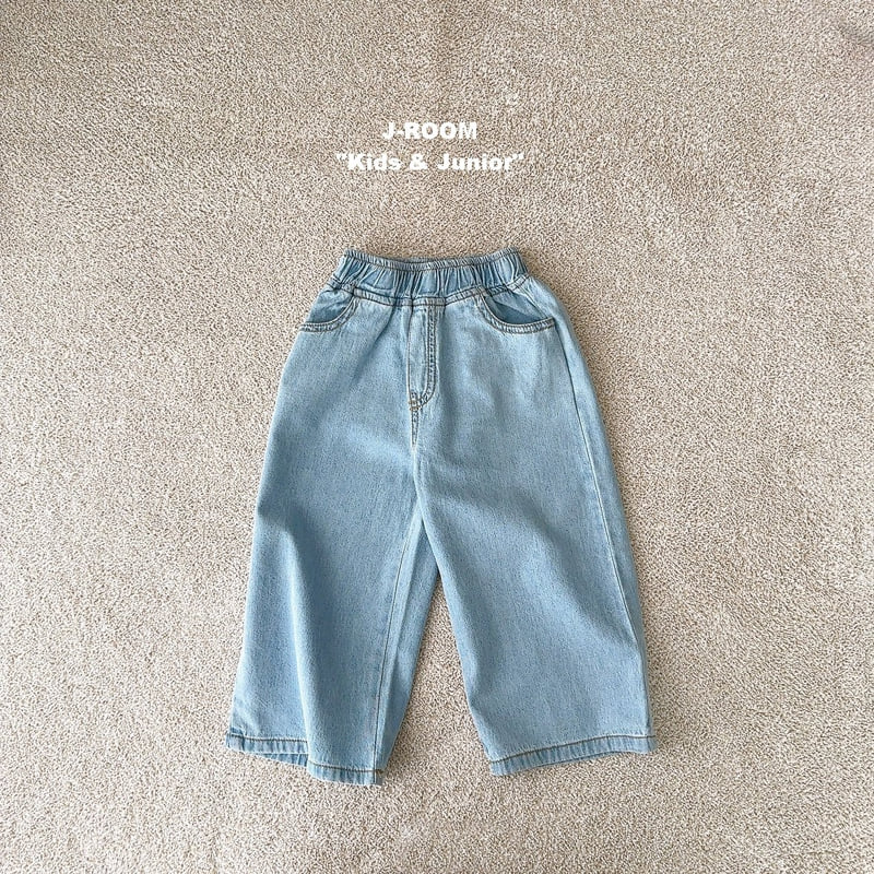 J-Room - Korean Children Fashion - #childofig - Summer Label Wide Denim Pants - 4