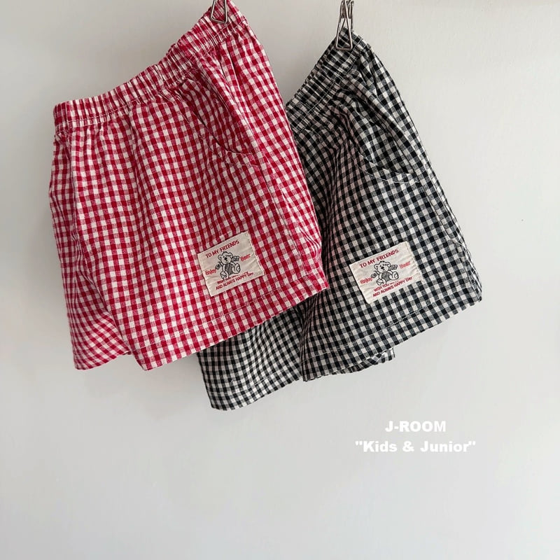 J-Room - Korean Children Fashion - #designkidswear - Cotton Check Shorts - 3