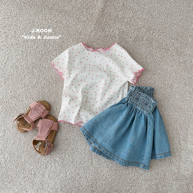 J-Room - Korean Children Fashion - #designkidswear - Denim Pleated Skirt Shorts - 8