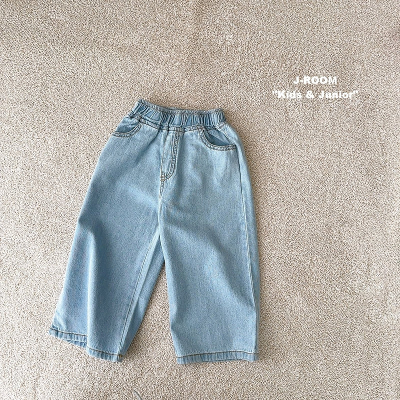 J-Room - Korean Children Fashion - #designkidswear - Summer Label Wide Denim Pants - 5