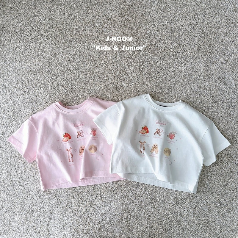 J-Room - Korean Children Fashion - #designkidswear - Strawberry Crop Tee - 4