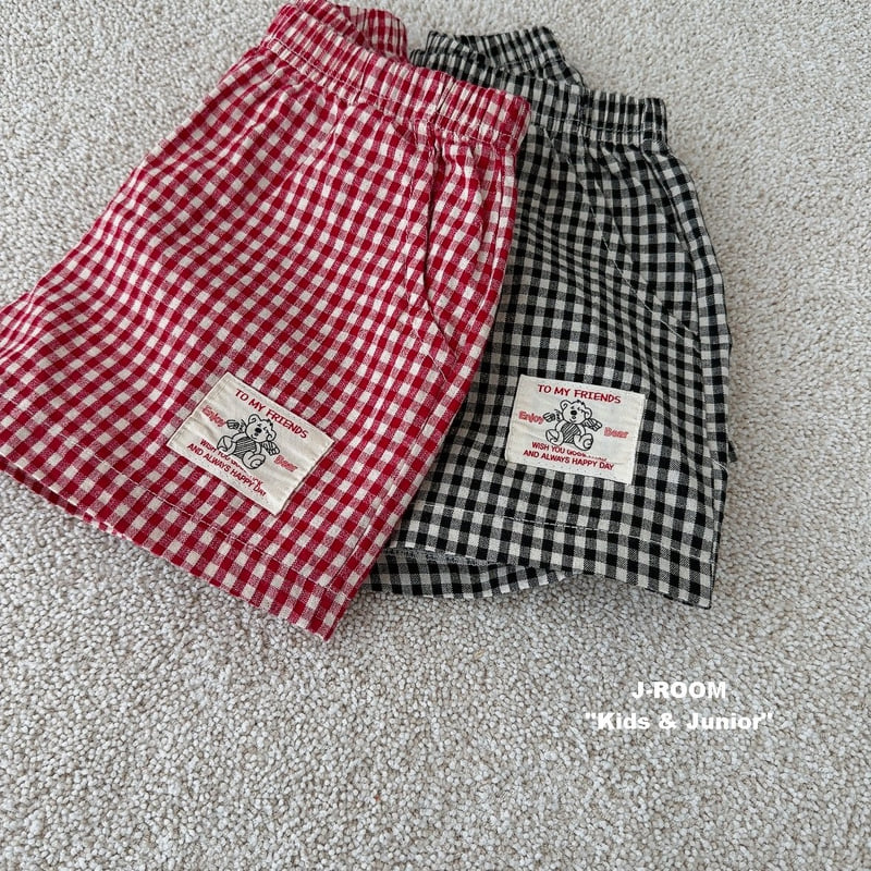J-Room - Korean Children Fashion - #fashionkids - Cotton Check Shorts - 5