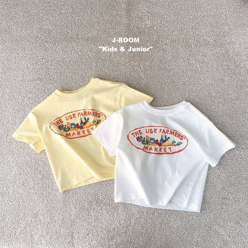 J-Room - Korean Children Fashion - #discoveringself - Market Print Tee - 4