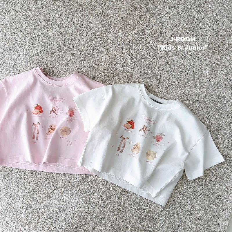 J-Room - Korean Children Fashion - #fashionkids - Strawberry Crop Tee - 5
