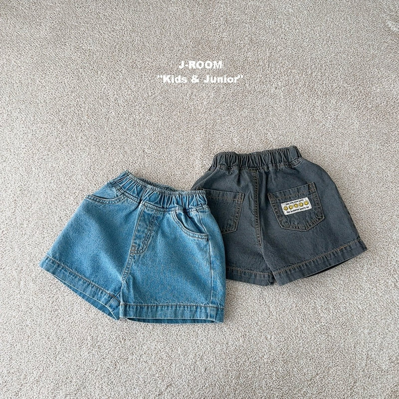 J-Room - Korean Children Fashion - #kidsshorts - Denim Label Shorts