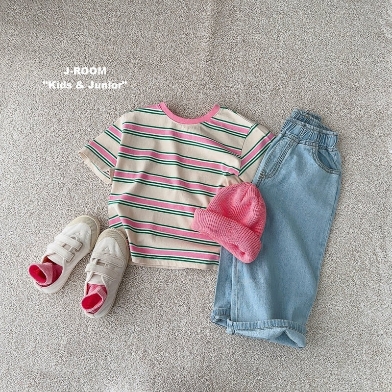 J-Room - Korean Children Fashion - #kidsshorts - Summer Label Wide Denim Pants - 8