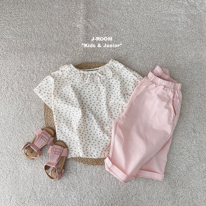 J-Room - Korean Children Fashion - #kidsshorts - Strawberry Linen Frill Tee - 10