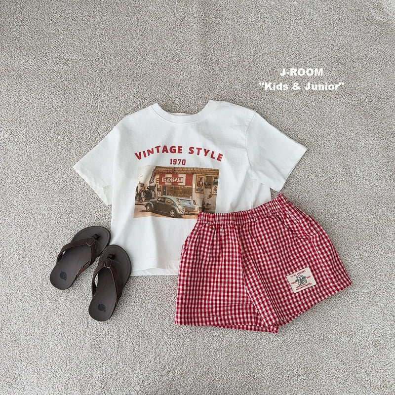 J-Room - Korean Children Fashion - #kidzfashiontrend - Cotton Check Shorts - 8