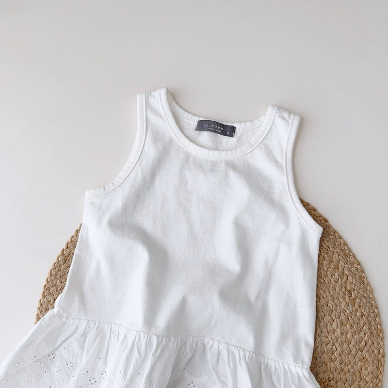 J-Room - Korean Children Fashion - #kidsstore - Lace Layered Sleeveless - 4