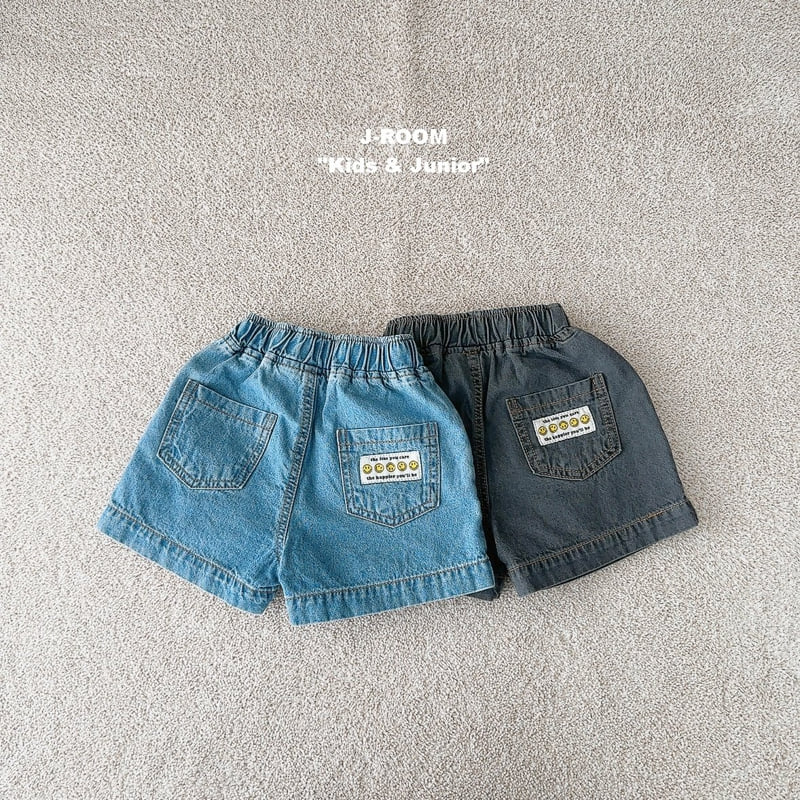 J-Room - Korean Children Fashion - #kidzfashiontrend - Denim Label Shorts - 3