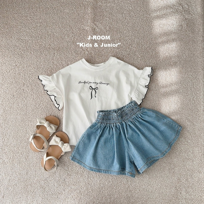 J-Room - Korean Children Fashion - #kidzfashiontrend - Ribbon Shoulder Frill Tee - 7