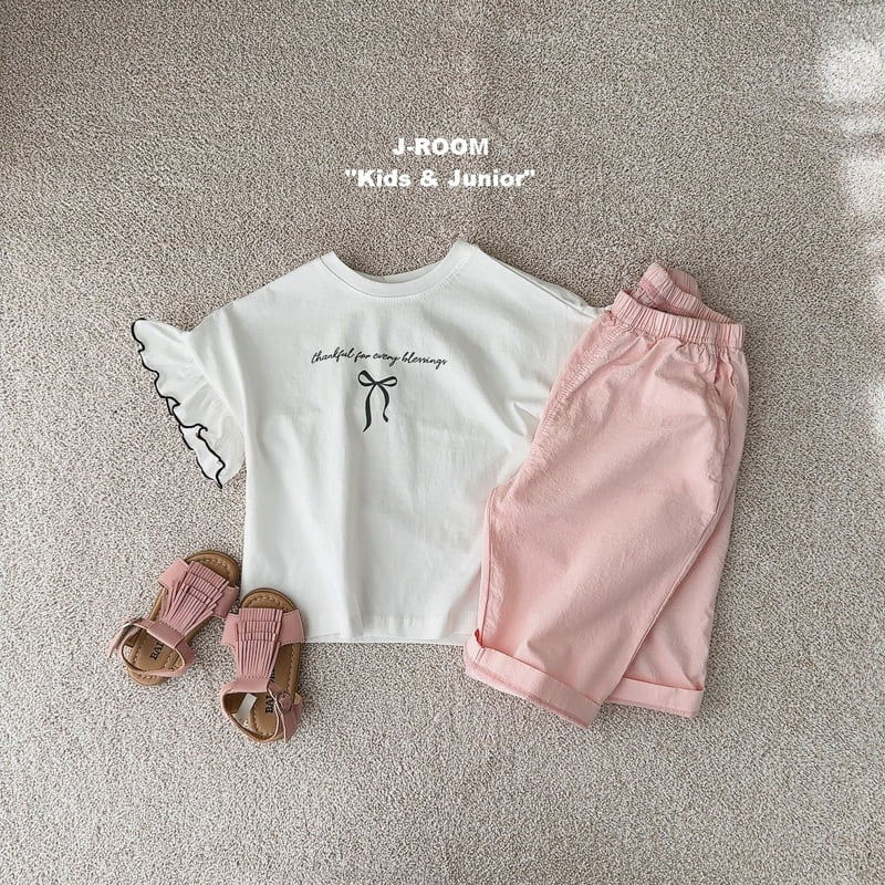 J-Room - Korean Children Fashion - #littlefashionista - Ribbon Shoulder Frill Tee - 9