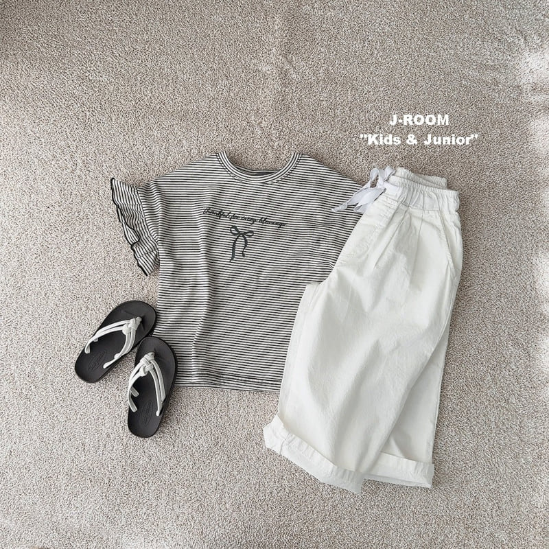 J-Room - Korean Children Fashion - #magicofchildhood - Ribbon Shoulder Frill Tee - 10