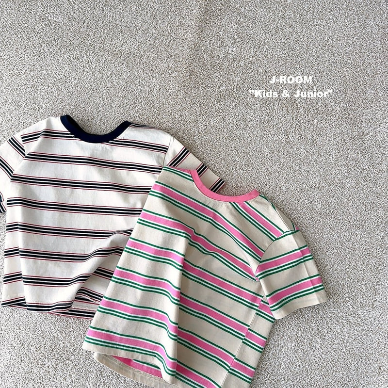 J-Room - Korean Children Fashion - #minifashionista - Color Stripe Tee - 2