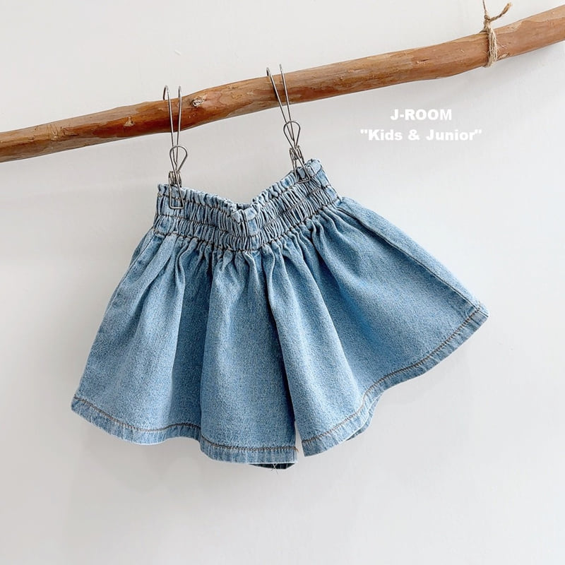 J-Room - Korean Children Fashion - #minifashionista - Denim Pleated Skirt Shorts