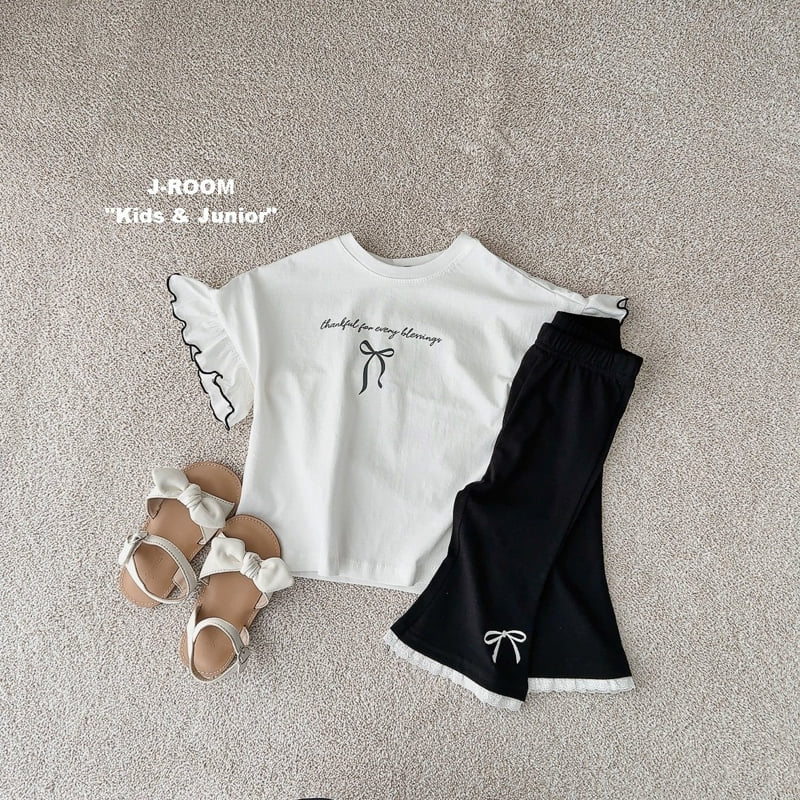 J-Room - Korean Children Fashion - #minifashionista - Ribbon Shoulder Frill Tee - 11