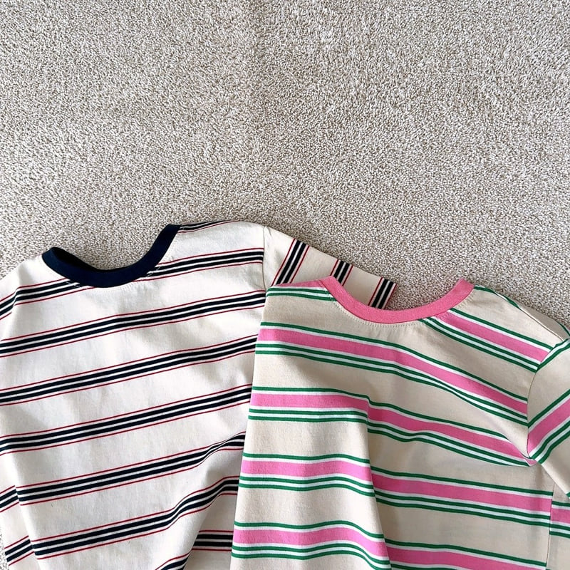 J-Room - Korean Children Fashion - #prettylittlegirls - Color Stripe Tee - 3