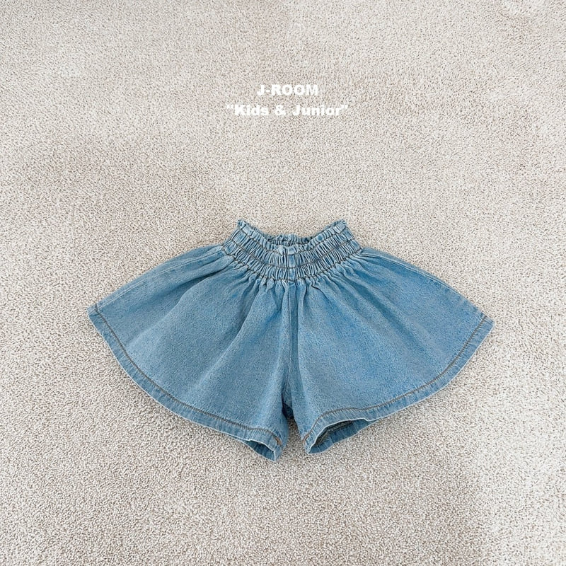 J-Room - Korean Children Fashion - #prettylittlegirls - Denim Pleated Skirt Shorts - 2