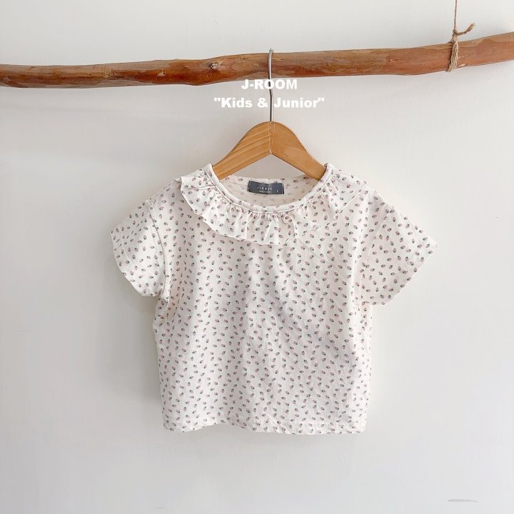 J-Room - Korean Children Fashion - #prettylittlegirls - Strawberry Linen Frill Tee - 3