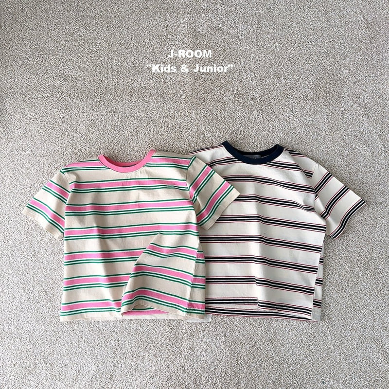 J-Room - Korean Children Fashion - #prettylittlegirls - Color Stripe Tee - 4