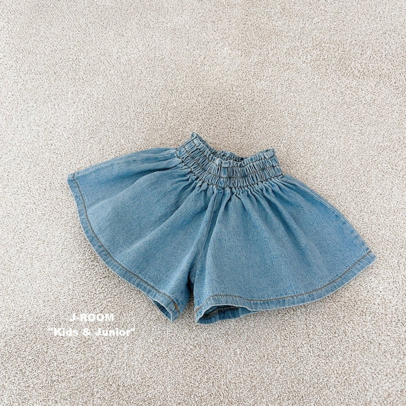 J-Room - Korean Children Fashion - #todddlerfashion - Denim Pleated Skirt Shorts - 3