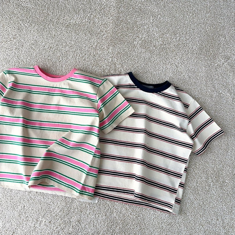 J-Room - Korean Children Fashion - #toddlerclothing - Color Stripe Tee - 5