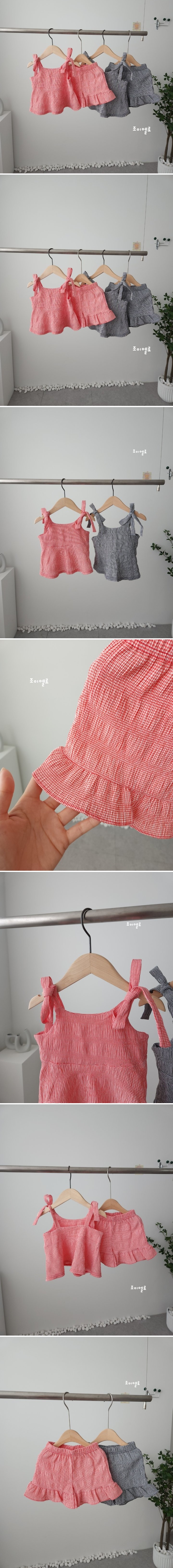 Joy ello - Korean Children Fashion - #designkidswear - Check Hul Top Bottom Set