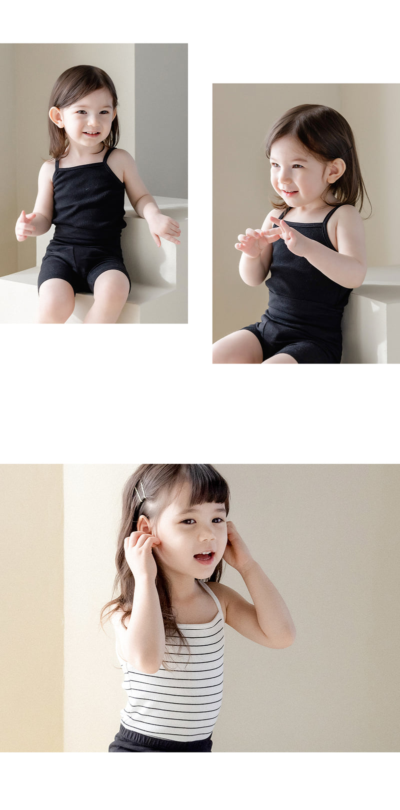 Kids Clara - Korean Baby Fashion - #babygirlfashion - Pure Basic Rib Sleeveless Tee (set of 2) - 3