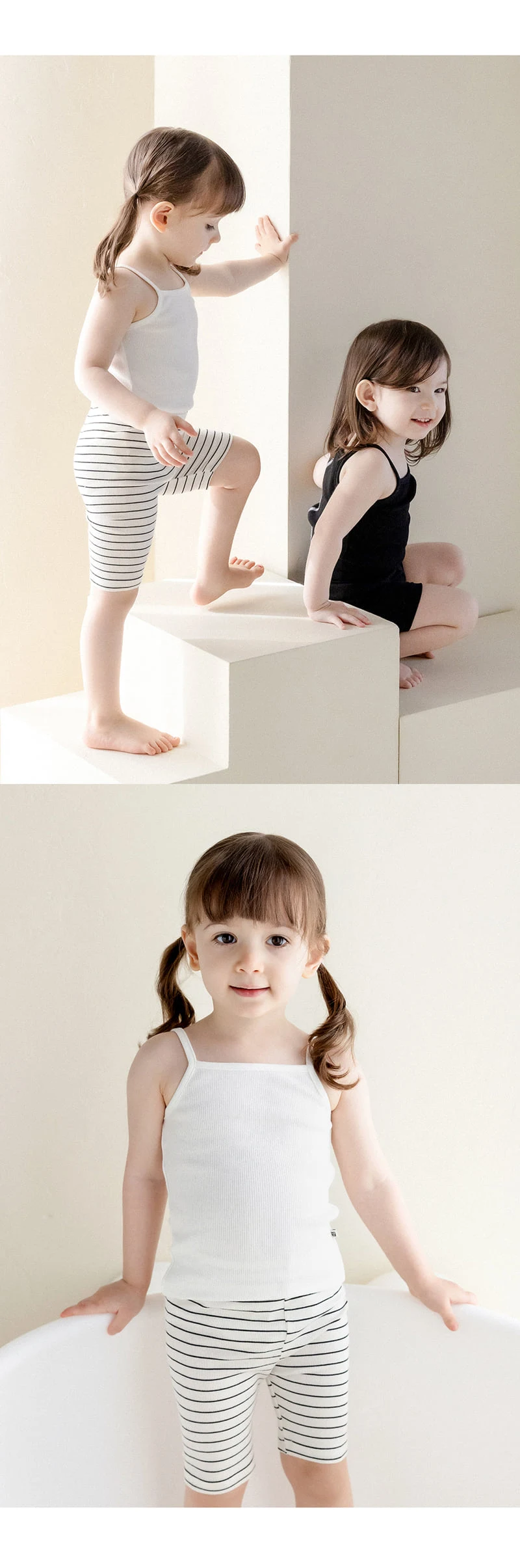 Kids Clara - Korean Baby Fashion - #babygirlfashion - Pure Basic Rib Sleeveless Tee (set of 2) - 4