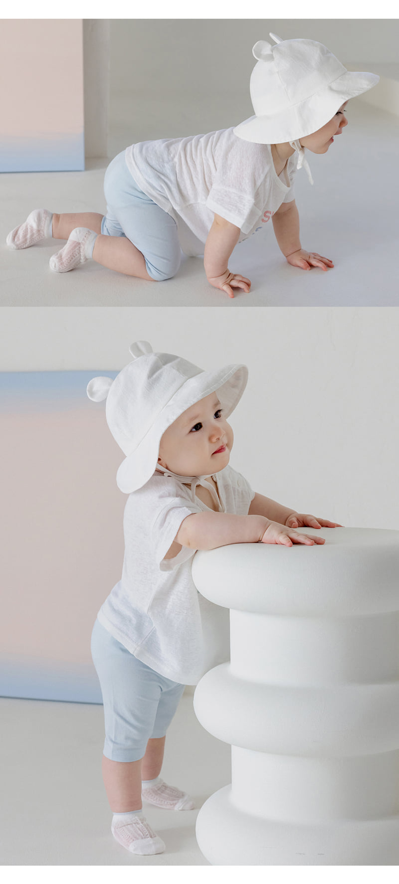 Kids Clara - Korean Baby Fashion - #babylifestyle - Pure Basic Half Baby Leggings - 6