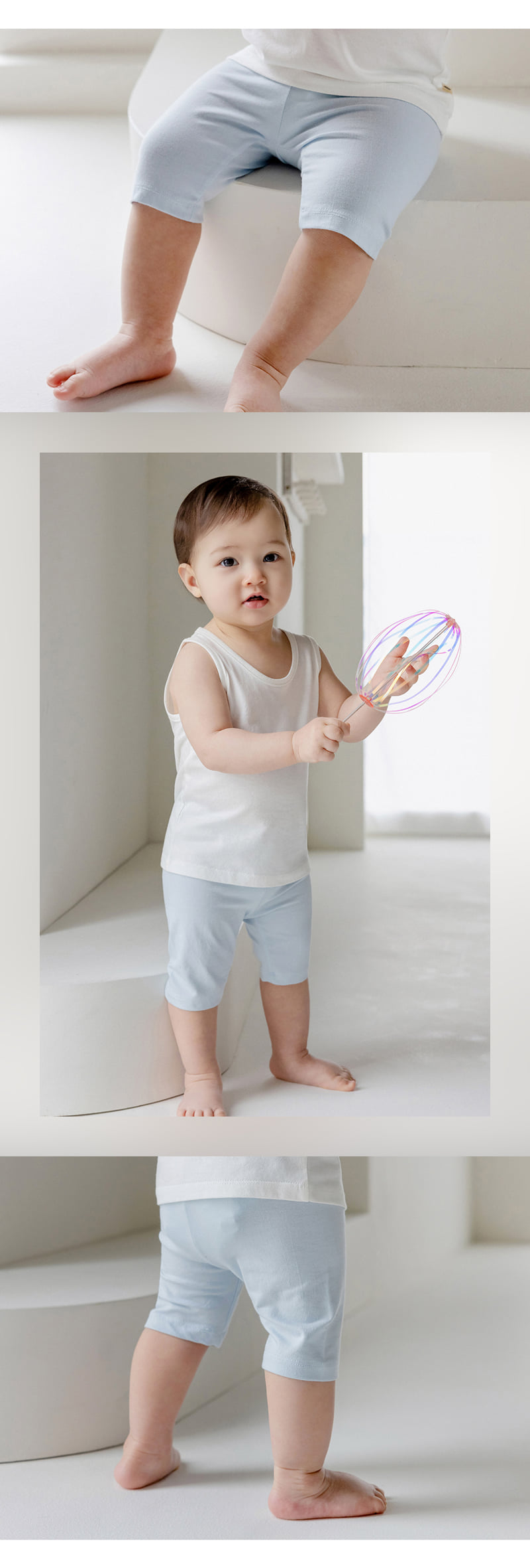 Kids Clara - Korean Baby Fashion - #babyoninstagram - Pure Basic Half Baby Leggings - 7