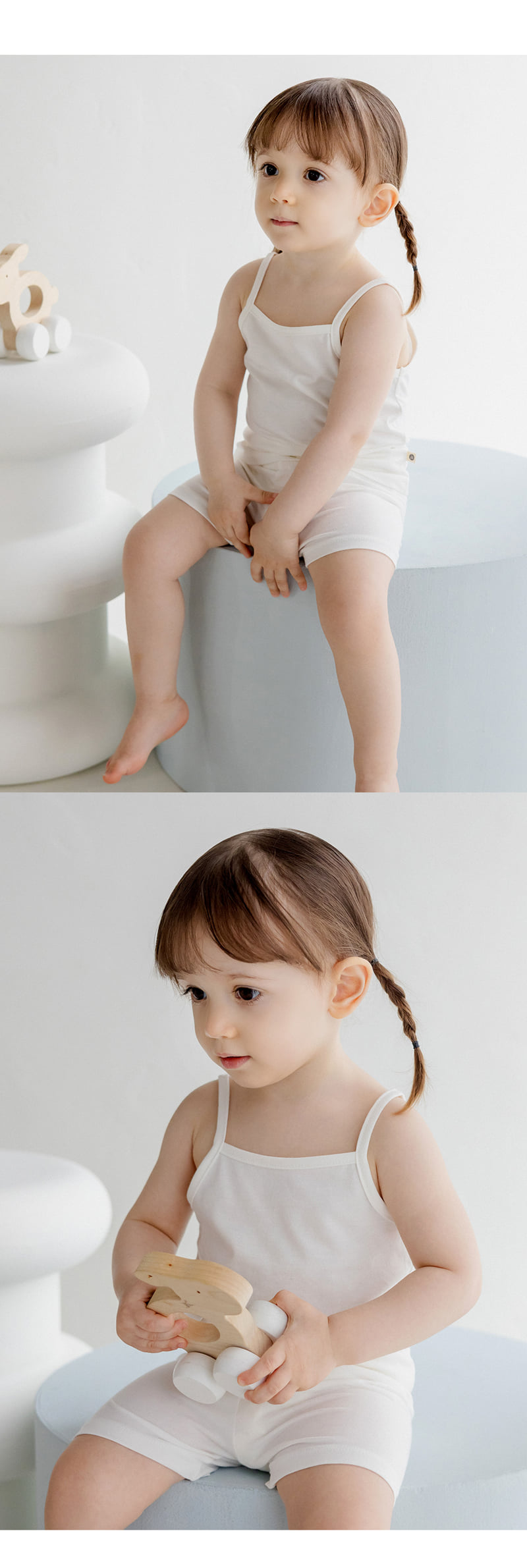 Kids Clara - Korean Baby Fashion - #babyootd - Pure Basic Strap Sleeveless (set of 2) - 5