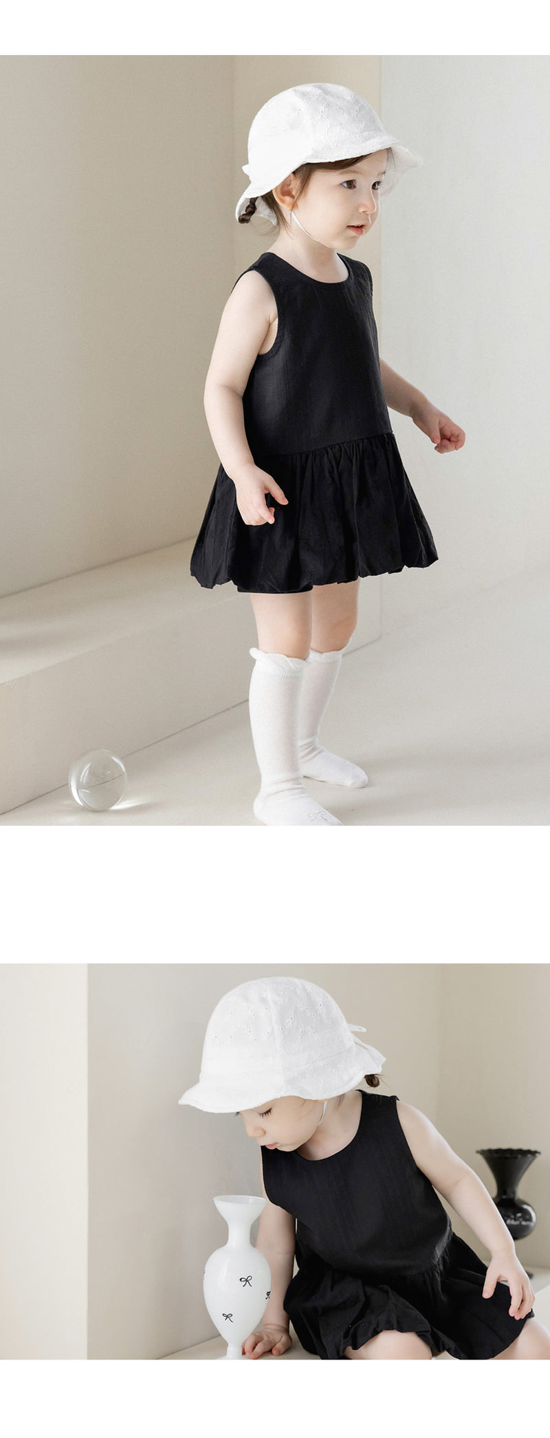 Kids Clara - Korean Baby Fashion - #babyootd - Romia Eyelet Baby Sun Hat - 2