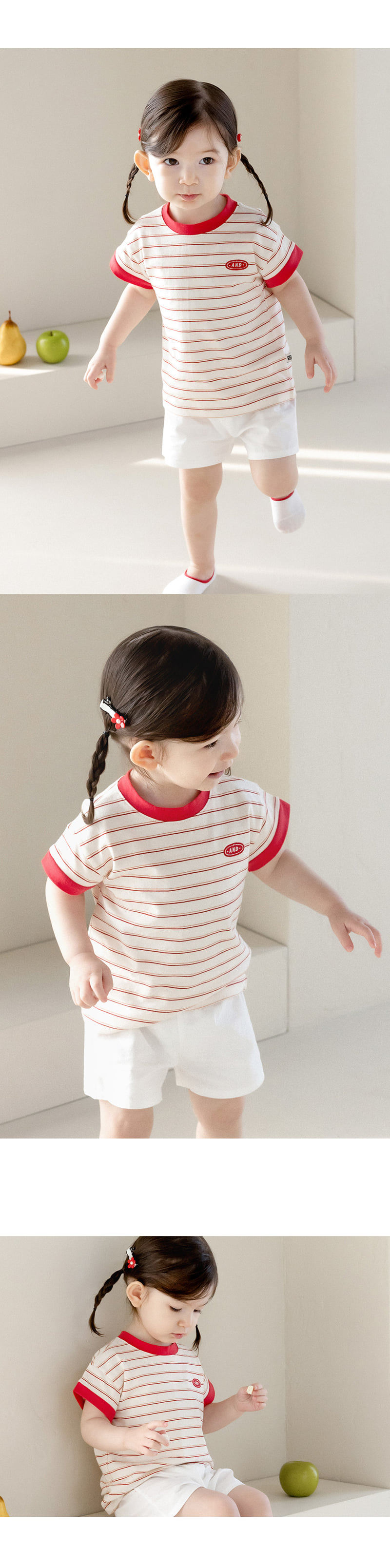 Kids Clara - Korean Baby Fashion - #babyoutfit - And Baby Short Sleeve Tee - 4