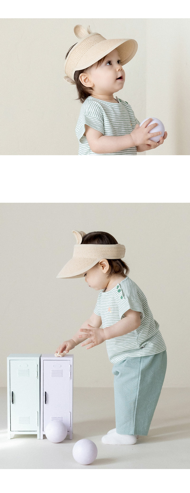 Kids Clara - Korean Baby Fashion - #babyoutfit - Rabbit Straw Baby Sun Cap - 3