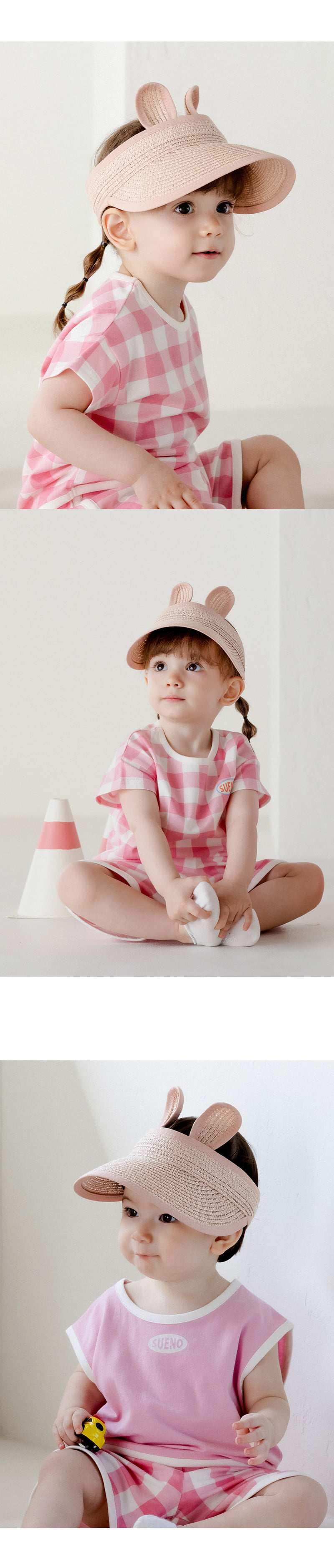 Kids Clara - Korean Baby Fashion - #babyoutfit - Rabbit Straw Baby Sun Cap - 4